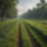 Green field with imazamox herbicide application