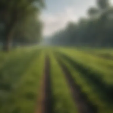 Green field with imazamox herbicide application