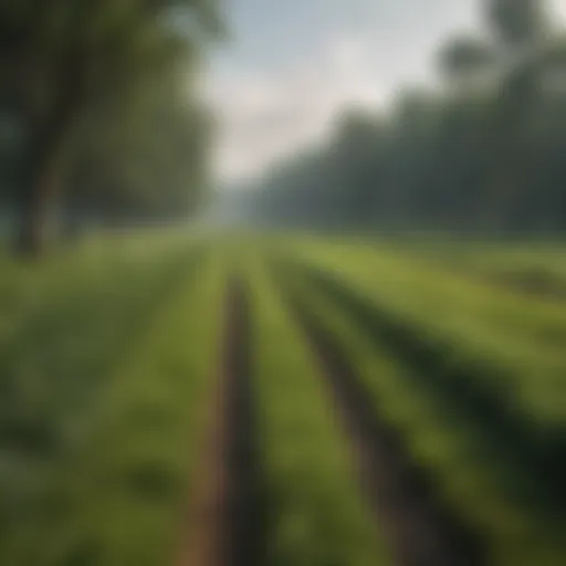 Green field with imazamox herbicide application