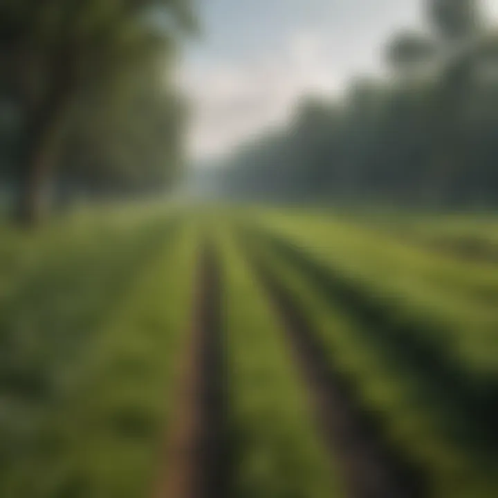 Green field with imazamox herbicide application