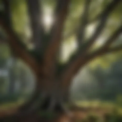 Illustration of intricate tree growth regulation