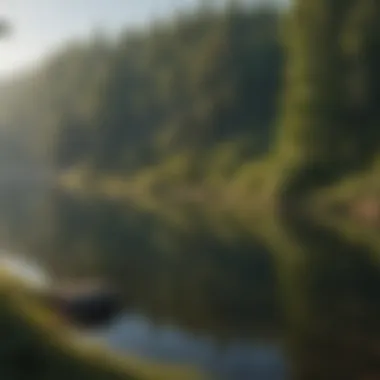 A panoramic view of Jordan Lake showcasing its serene waters and surrounding forests