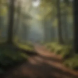 A tranquil Kentucky forest scene during hunting season, showcasing wildlife and nature.