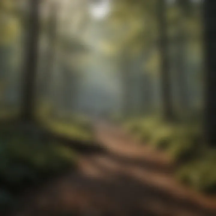 A tranquil Kentucky forest scene during hunting season, showcasing wildlife and nature.