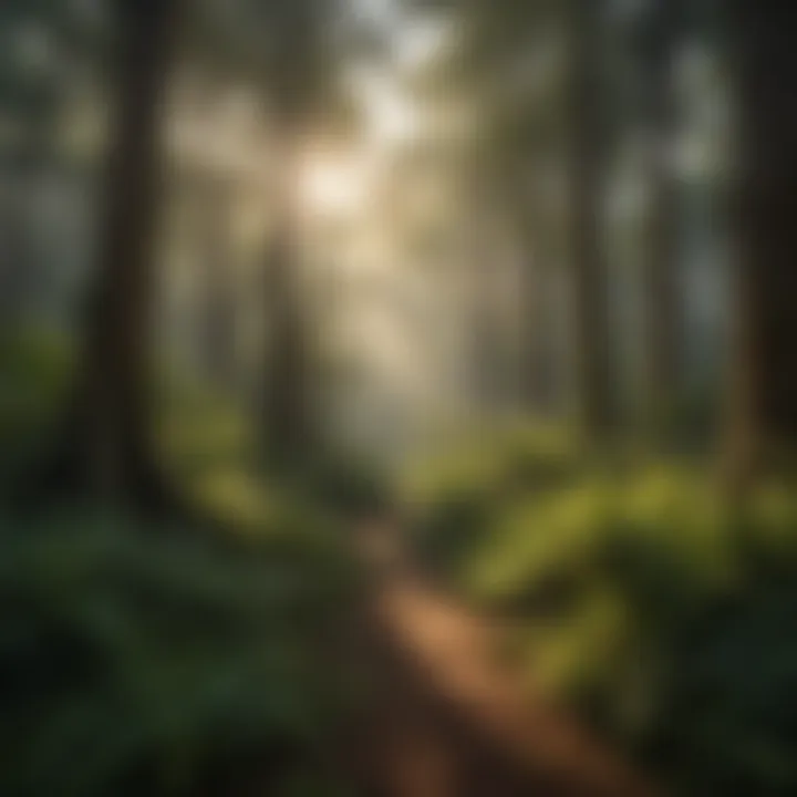 A picturesque view of a Koa grove with diverse flora and fauna