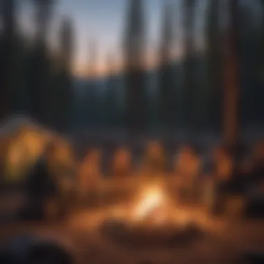 Evening Campfire Gatherings Campfire with friends enjoying the outdoors