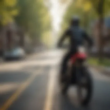 Rider navigating city streets on advanced electric bike