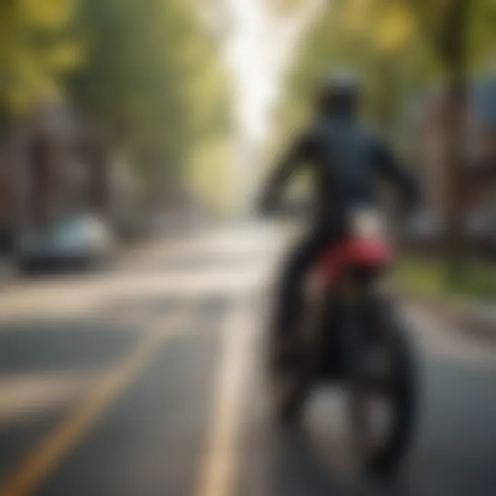 Rider navigating city streets on advanced electric bike