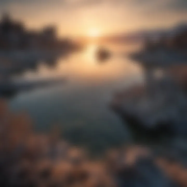 Scenic view of Mono Lake at sunrise