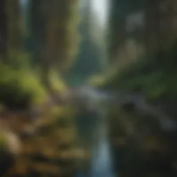 Serene view of the Lewis River surrounded by lush greenery