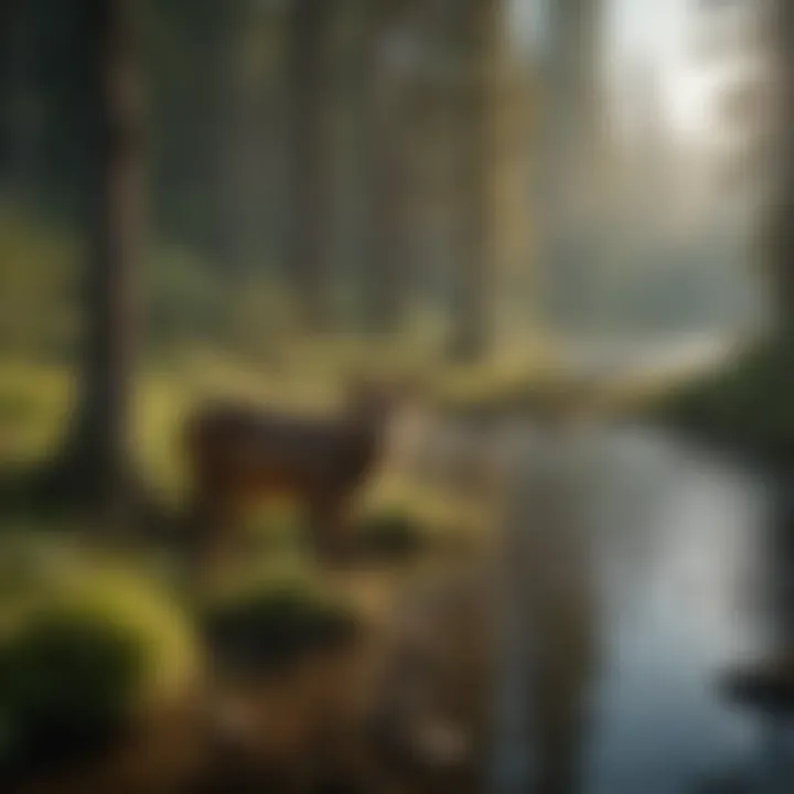 Diverse wildlife along the banks of the Lewis River