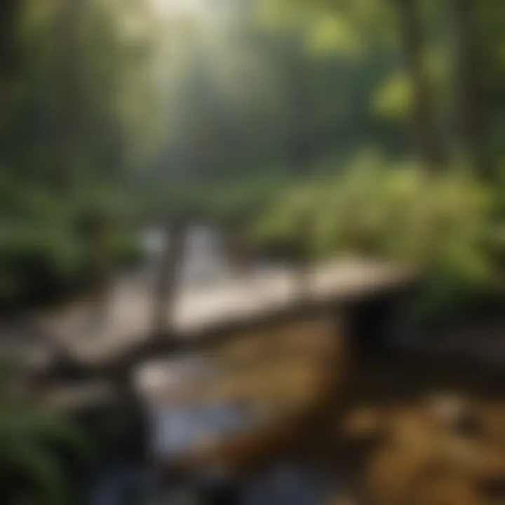 Rustic Wooden Bridge Crossing a Stream