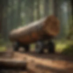 A robust log dolly showcasing its design and construction.
