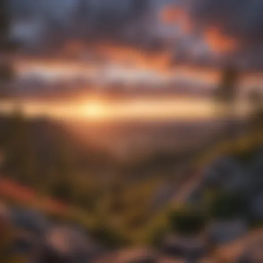 Breathtaking Sunset Over Lookout Mountain Panoramic view of Lookout Mountain at sunset showcasing vibrant colors