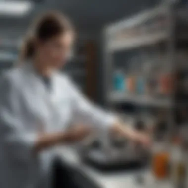 Ensuring Optimal Functionality of Lab Equipment Medical lab technician maintaining lab equipment for optimal functionality