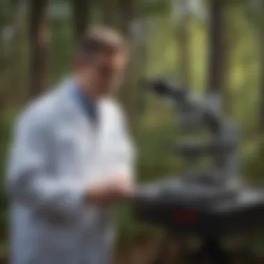 Precision Testing with Advanced Equipment Medical lab technician performing intricate tests with precision equipment