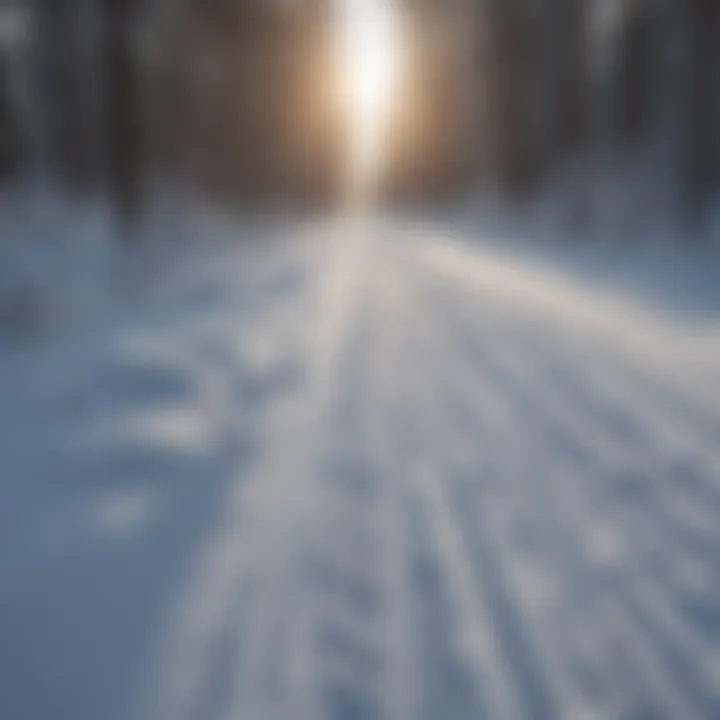 Fresh Snowmobile Tracks Close-up of snowmobile tracks in powdery snow