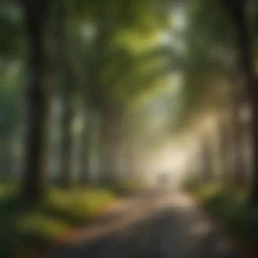 A lush urban landscape showcasing healthy trees and parks.