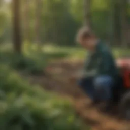 Teenager working at a local Minnesota farm