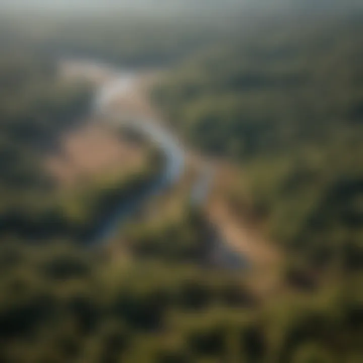 Aerial view of Missouri public hunting land