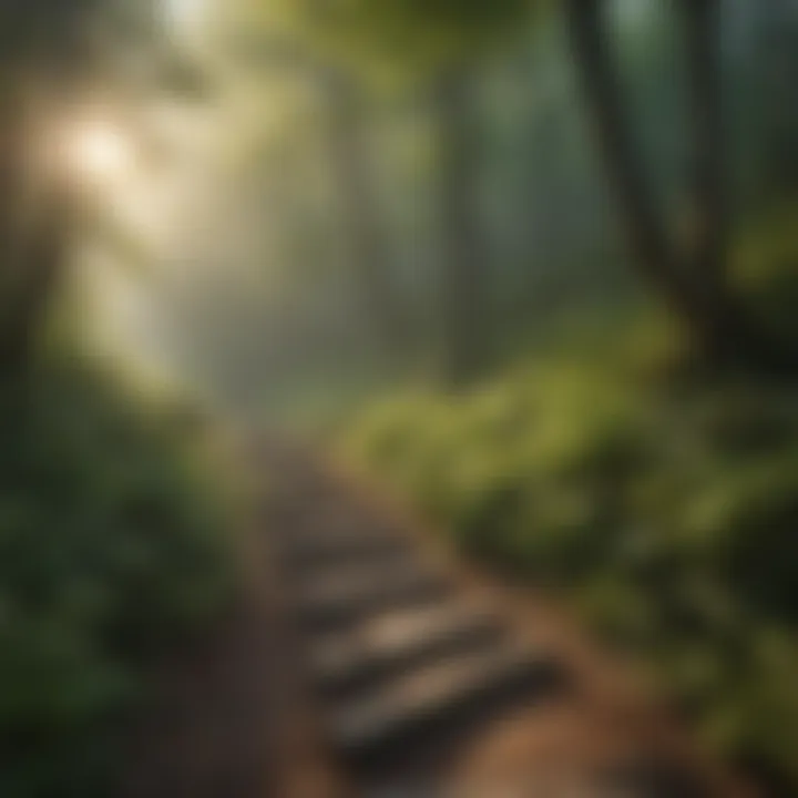 Scenic Hiking Trail Scenic hiking trail meandering through the vibrant forest landscape