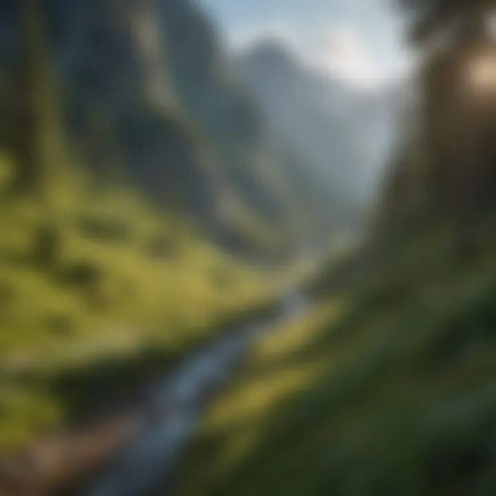 Majestic view of a mountain pass surrounded by lush greenery