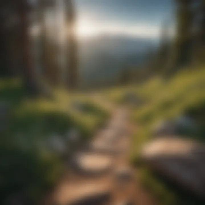 A winding trail leading to the summit of Mt. Evans