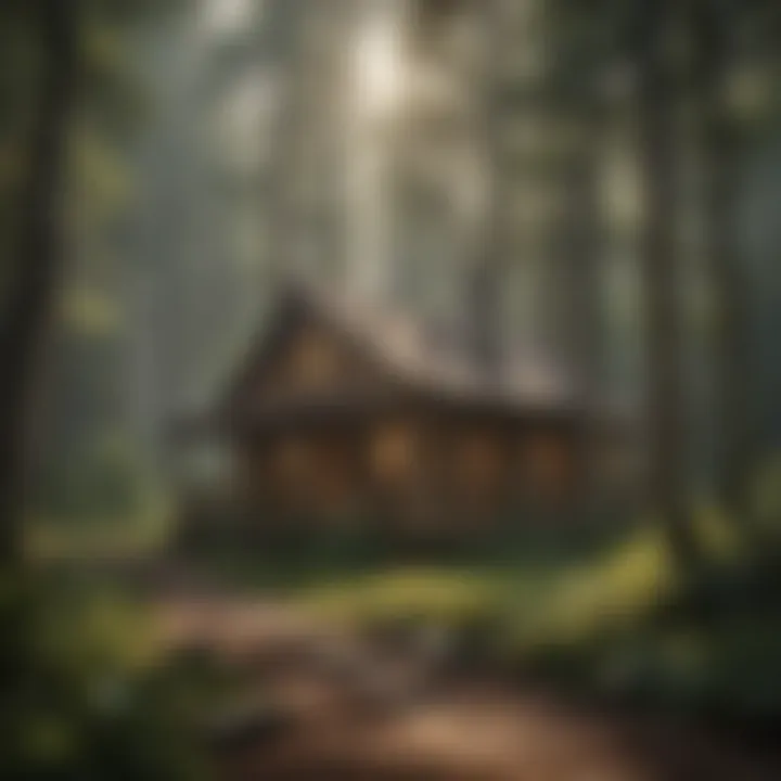 A serene cabin hidden in a lush national forest