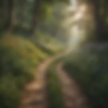 Vibrant Wildflower Path A winding path through lush greenery with vibrant wildflowers blooming