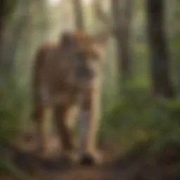 Majestic Florida Panther in lush forest