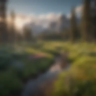 The Vibrant Landscapes of Wyoming Majestic mountain range with vibrant wildflowers in a Wyoming park