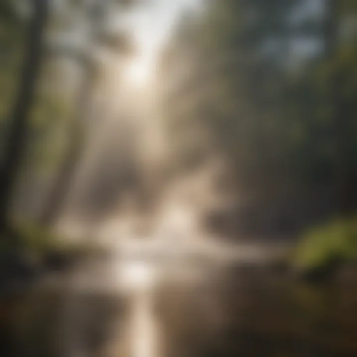 Therapeutic steam rising from a serene hot spring pool