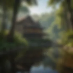 National Park Lodge surrounded by lush greenery