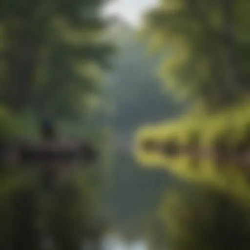 Angler casting a line into serene Nebraska waters