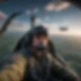 Pilot in cockpit flying high above New Jersey landscape