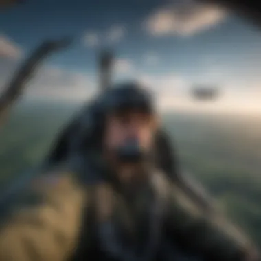 Pilot in cockpit flying high above New Jersey landscape