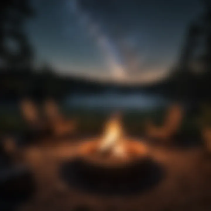 Campfire under starlit sky in North Carolina