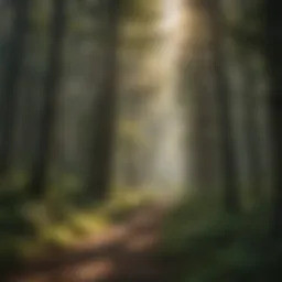 Lush forest with towering trees and dense underbrush