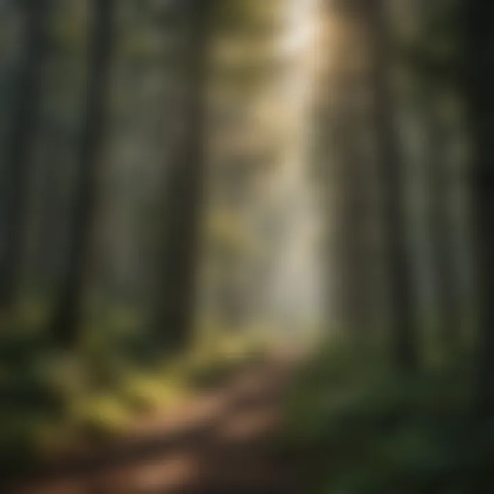 Lush forest with towering trees and dense underbrush