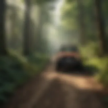 Lush Indiana Forest Trail Scenic off-road trail winding through lush Indiana forest