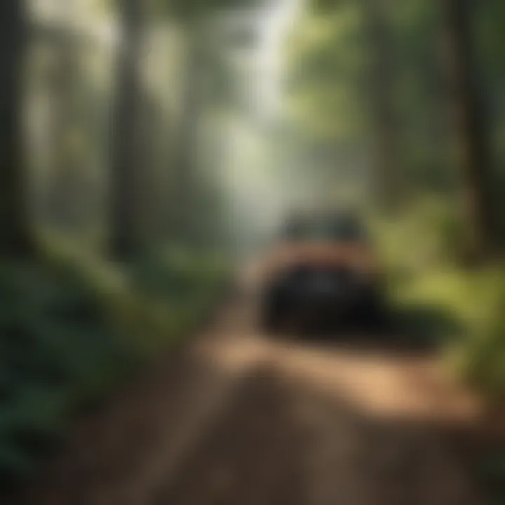 Lush Indiana Forest Trail Scenic off-road trail winding through lush Indiana forest