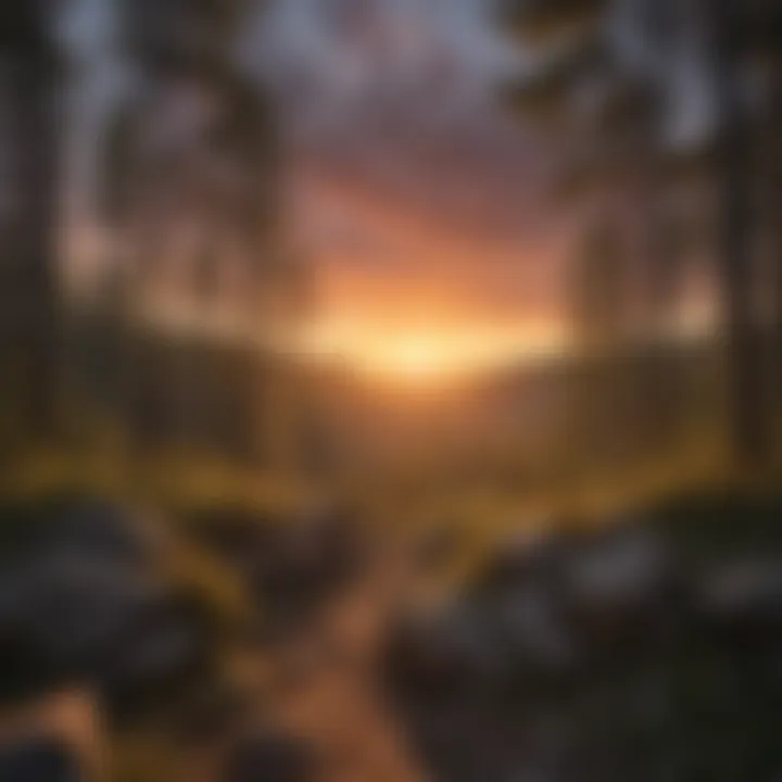 Sunset Over Forested Hills Breathtaking view of a sunset over the forested hills of Broken Bow