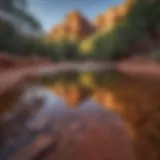Dramatic red rock landscape showcasing off-roading trails