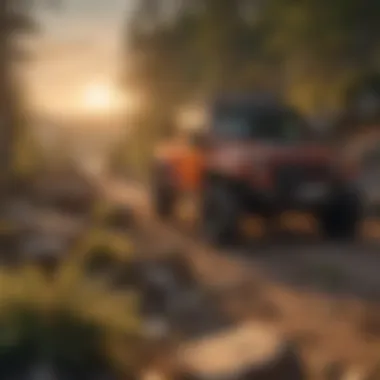 Sunset Adventure on Rocky Path