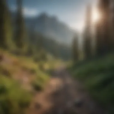 Panoramic view of offroad trail amidst rugged Cascade Mountains