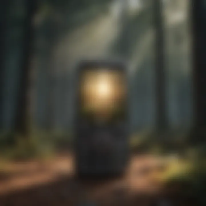 Empowering with Support Conceptual illustration of a phone emitting rays of support and assistance