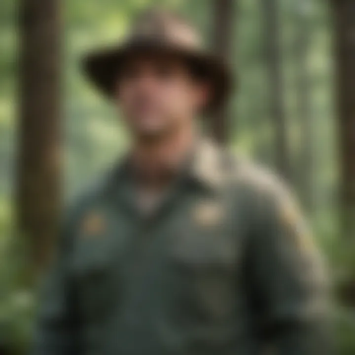 Park Ranger patrolling scenic state park