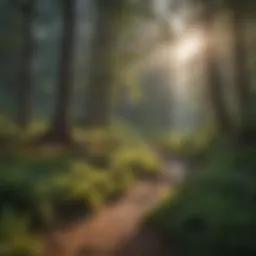 A serene landscape of a national park with diverse flora.