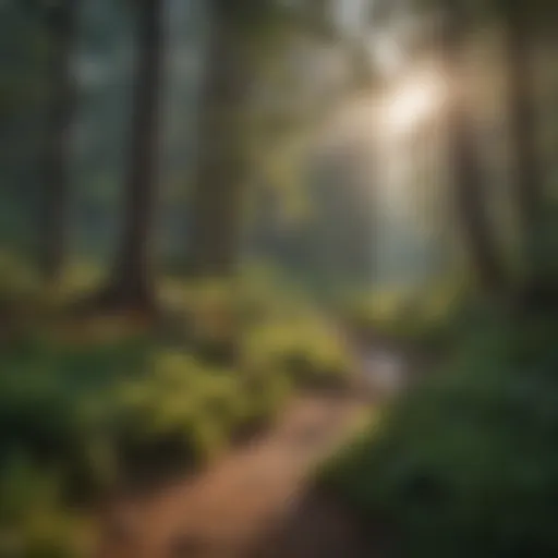 A serene landscape of a national park with diverse flora.