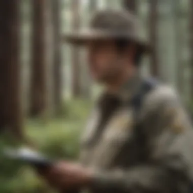 Park ranger conducting environmental research in San Francisco park